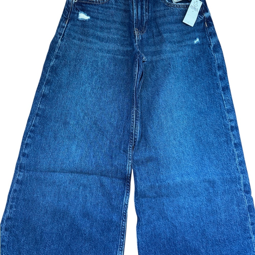 GAP Wide-Leg Jeans in Dark Blue Denim
